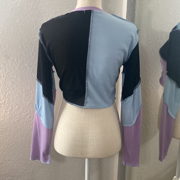 Shein Stitched Colorblock Crop Top - Picture 5 of 13